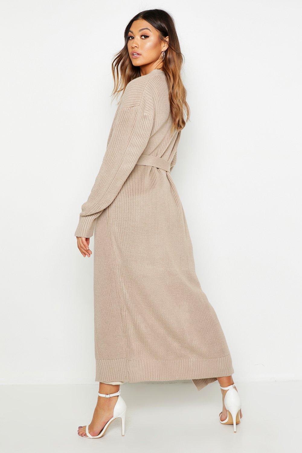 belted maxi cardigan
