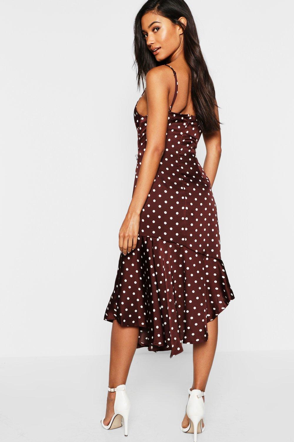 satin spot dress