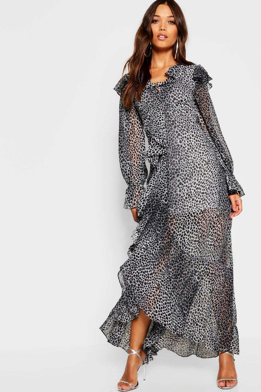 boohoo grey maxi dress