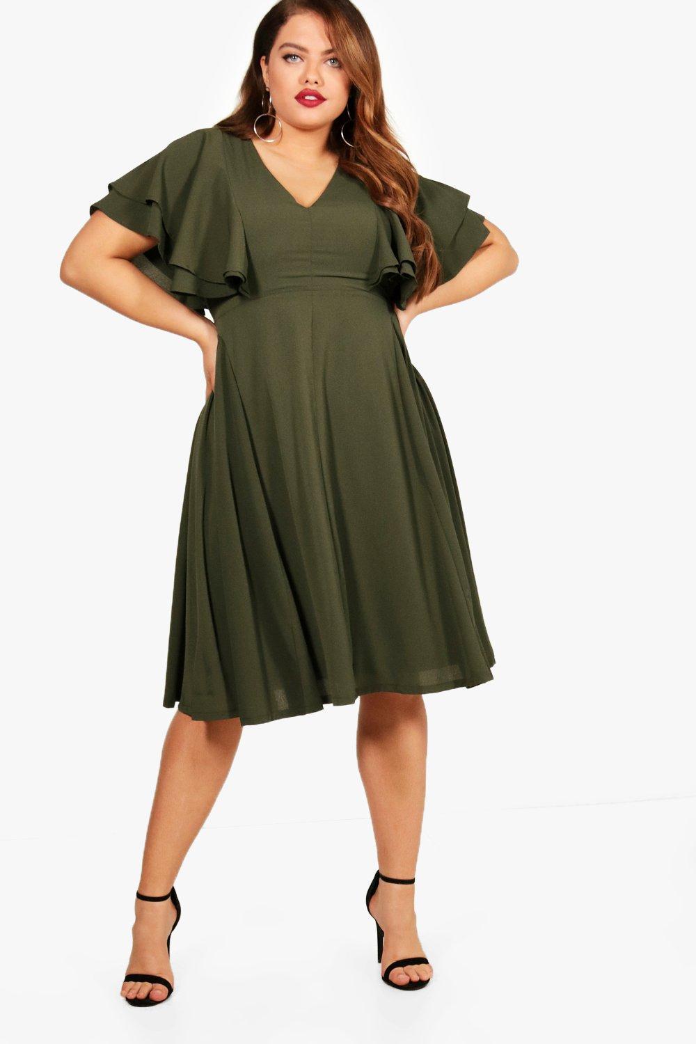 boohoo angel sleeve dress