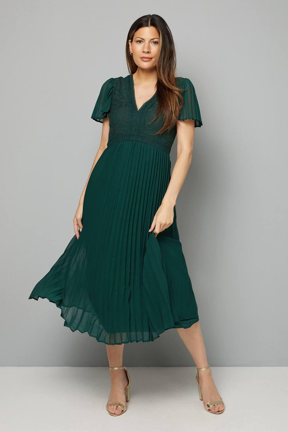 wallis pleated dress Blue Wallis Floral Mesh Pleated Midi Dress