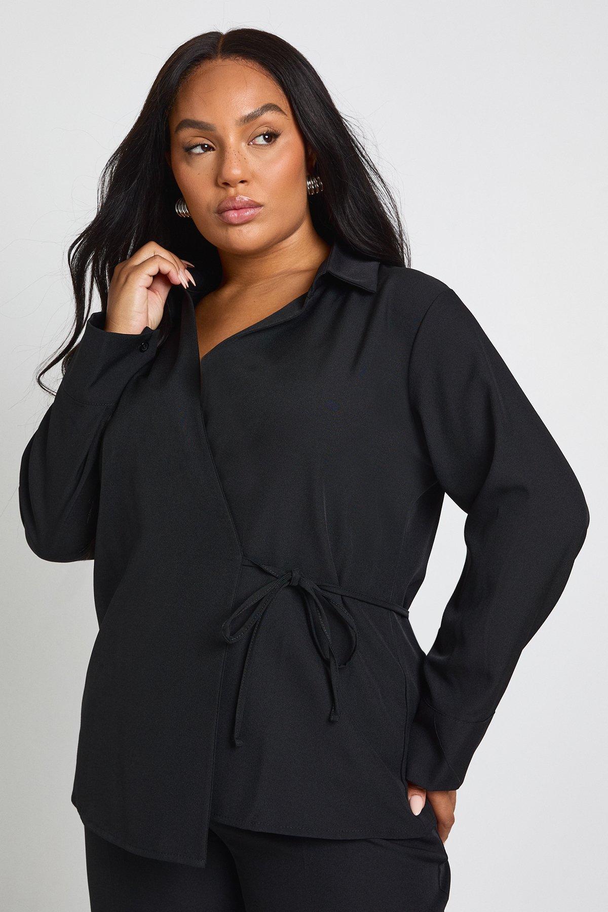 Linen Wrap Boohoo Plus Wrap Top Buy Boohoo Curve Ruched Wrap Linen