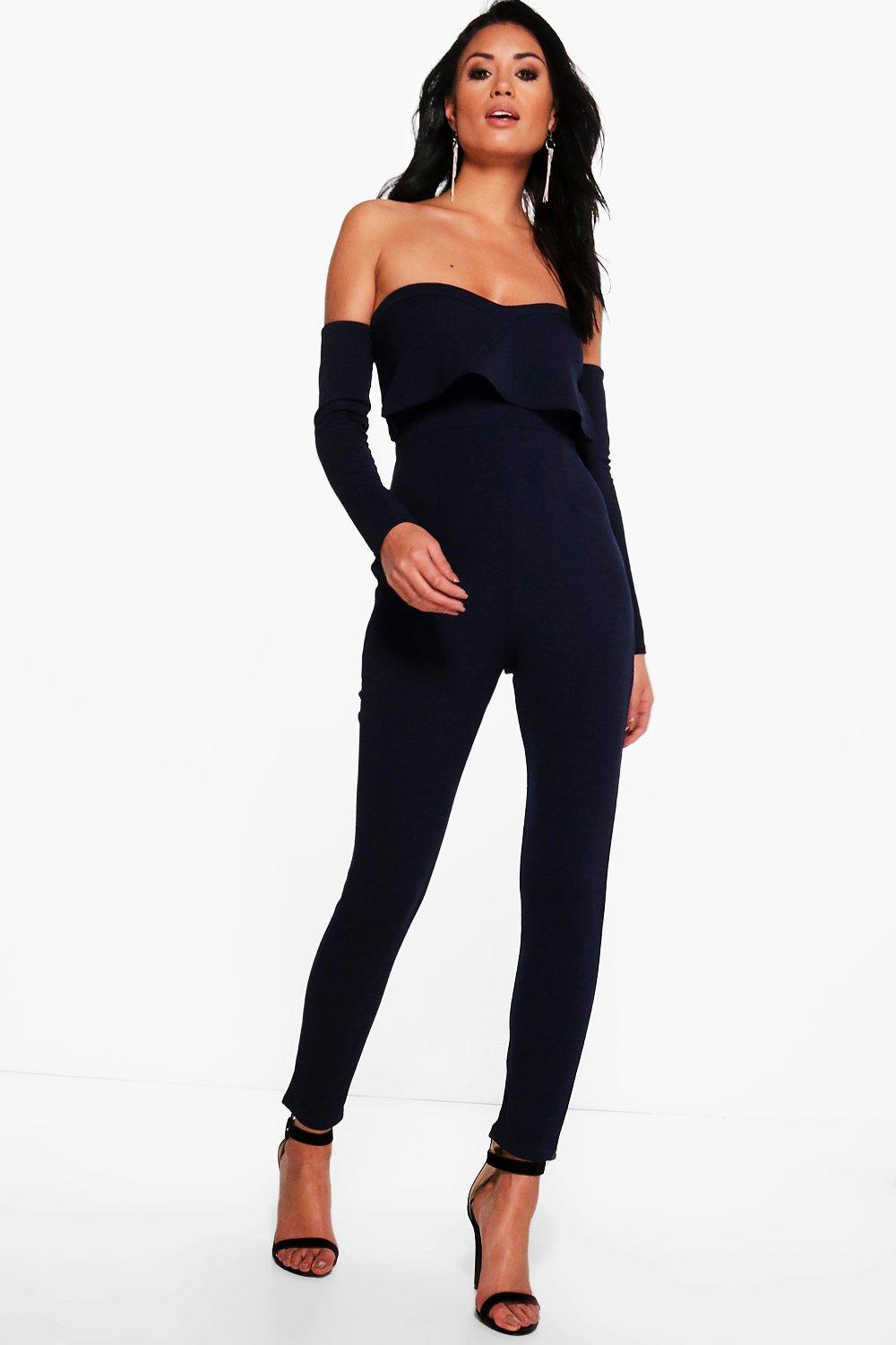 long sleeve jumpsuit skinny leg