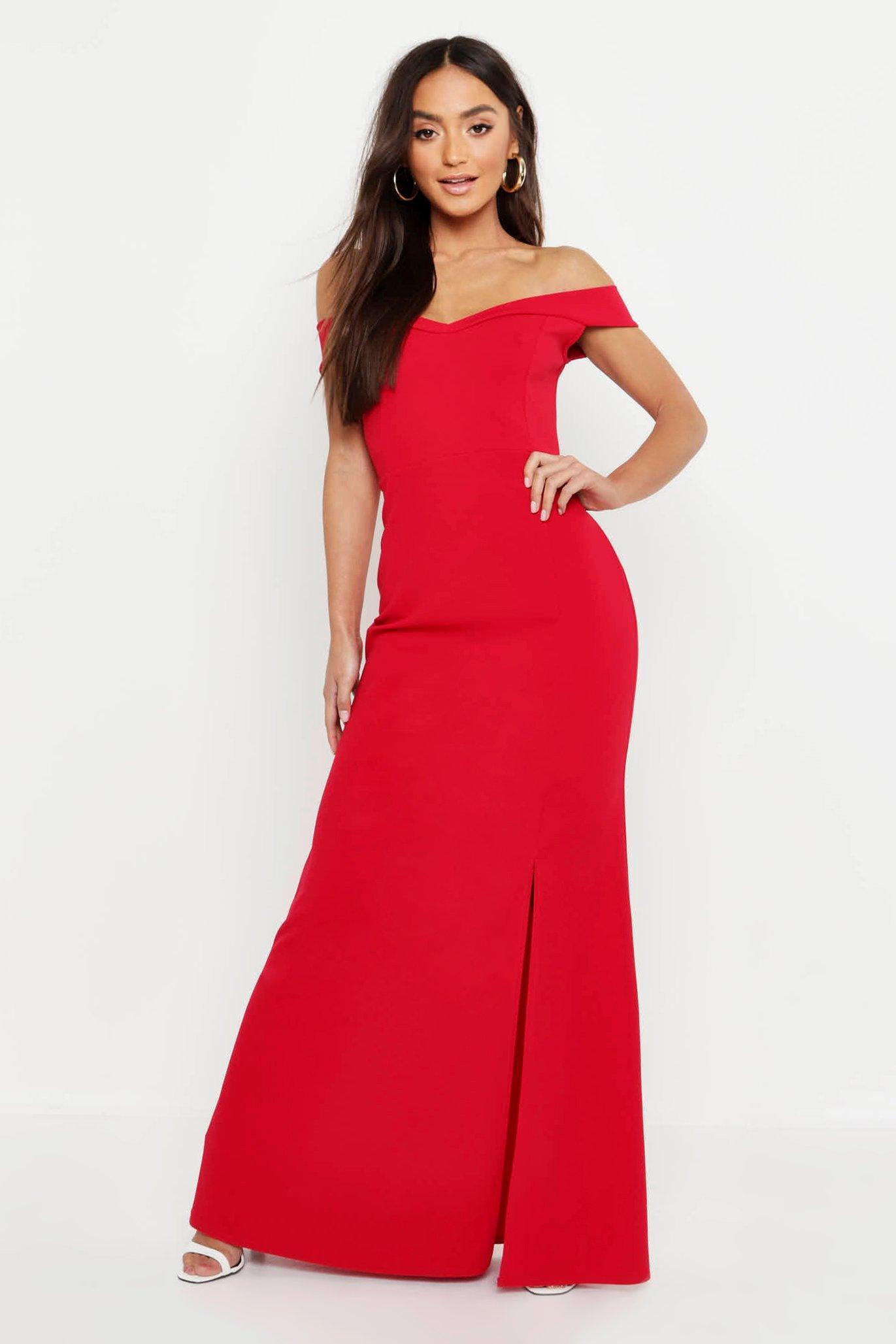 petite red maxi dress