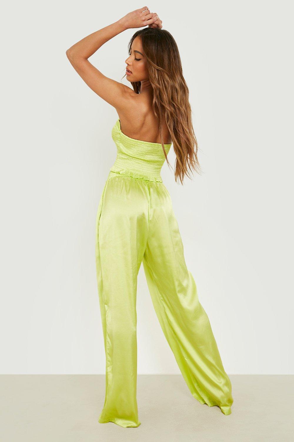 yellow satin co ord