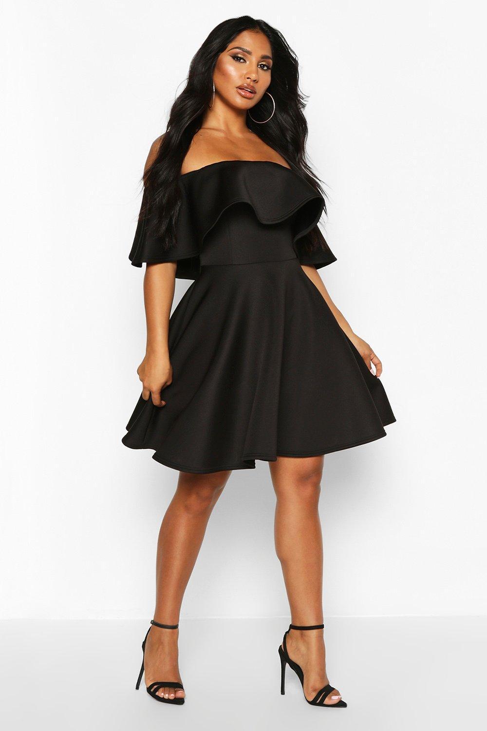 celine wrap off the shoulder frill dress