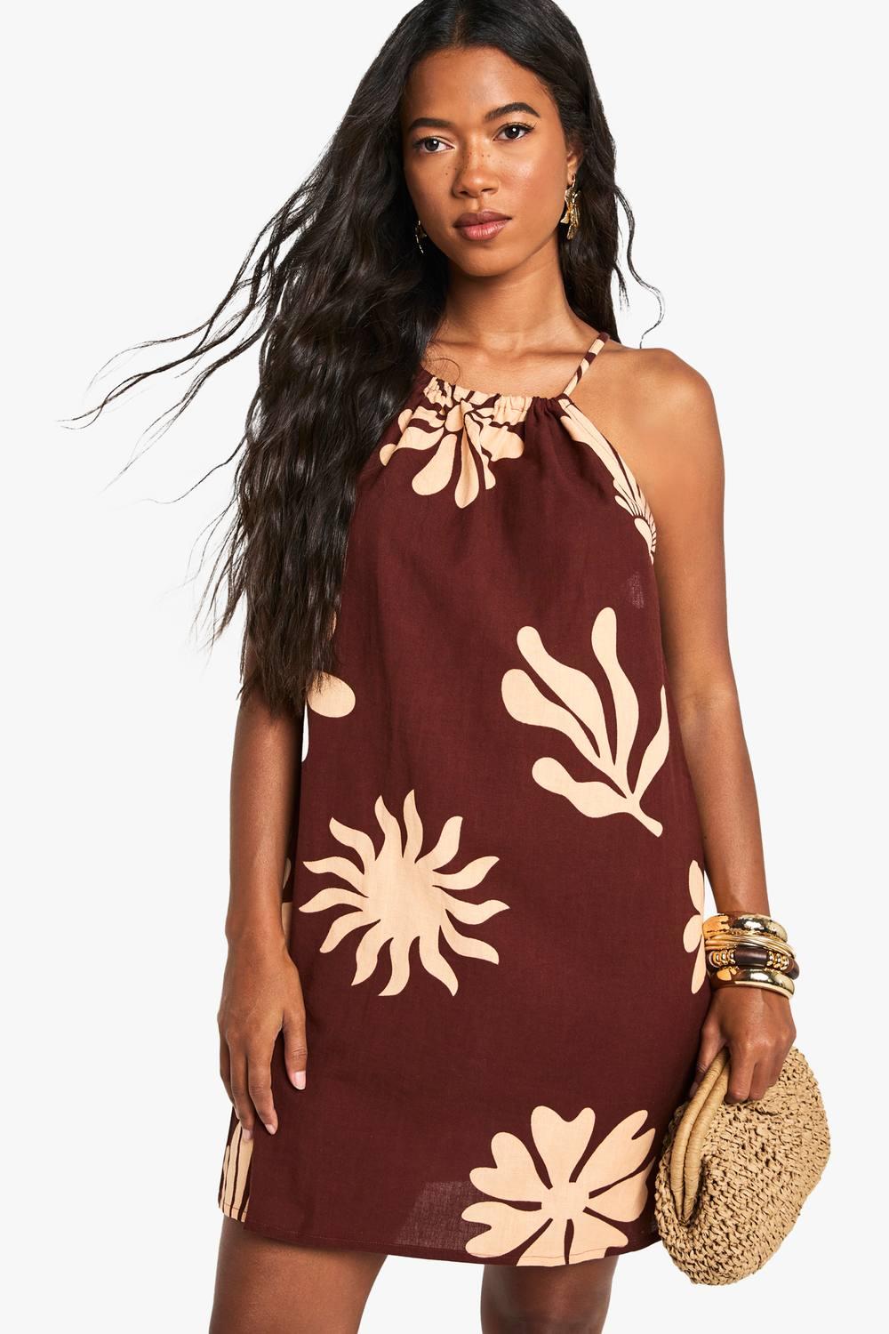 knee length dresses for ladies V-Neck Short Sleeve Dress Summer Fashion Casual Loose Ruffled Dresses Beach Clothing Women Pink / 3XL main image 1