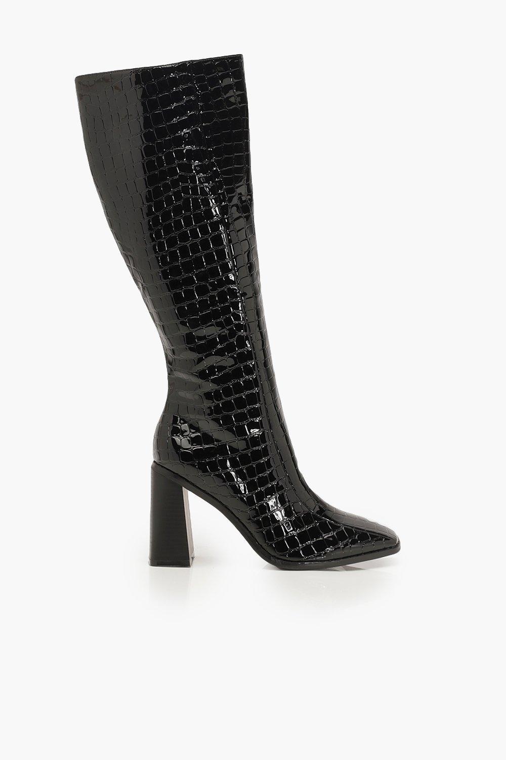 square toe heel boots