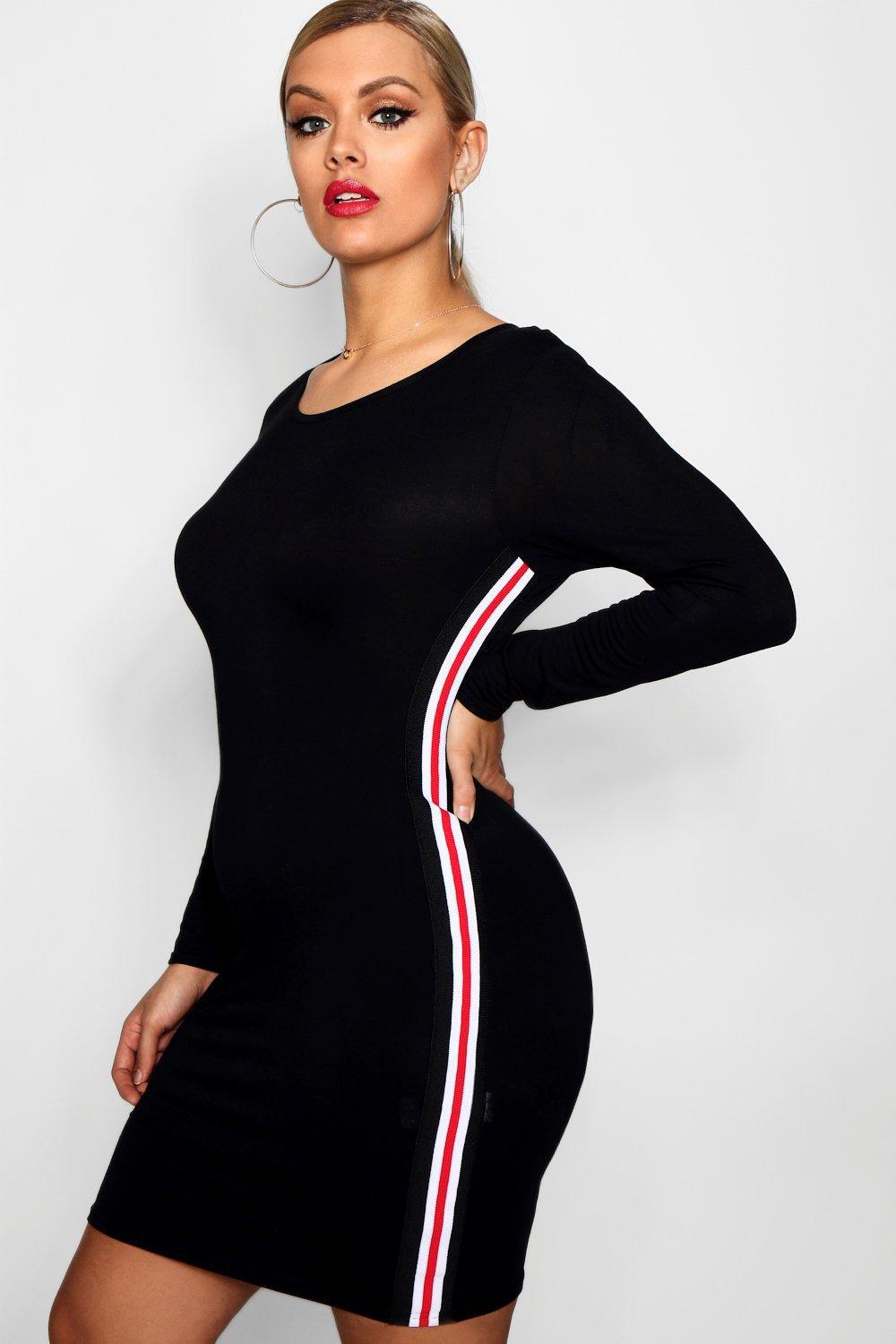Side striped bodycon dress Clearance