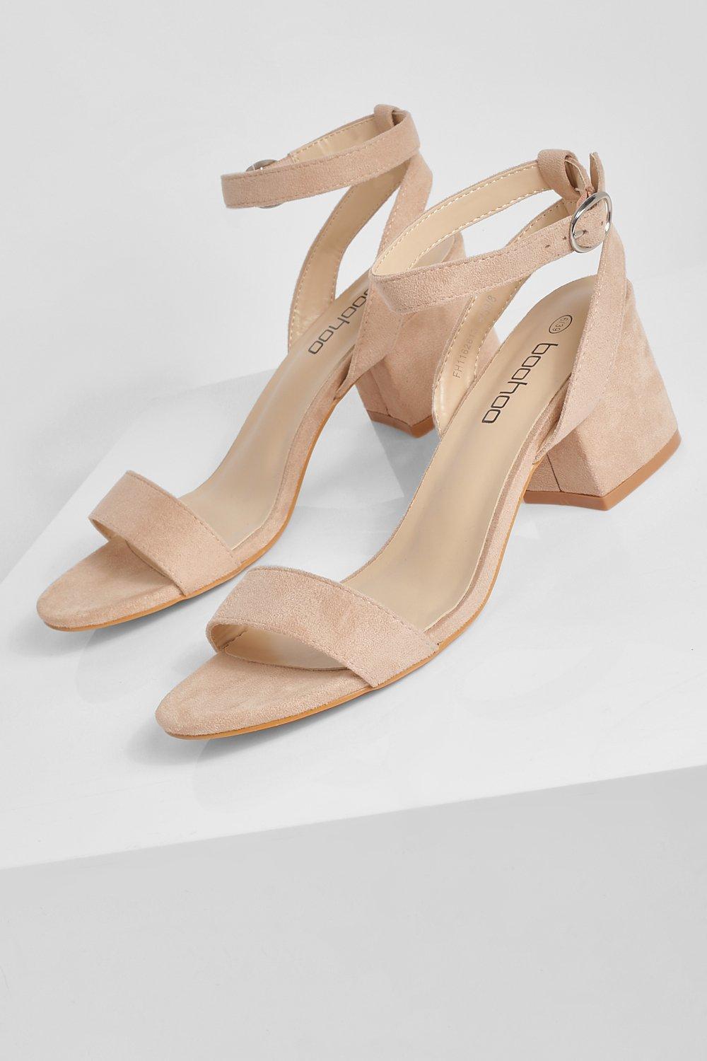 Boohoo Low Block Barely There Heels in Pink | Lyst