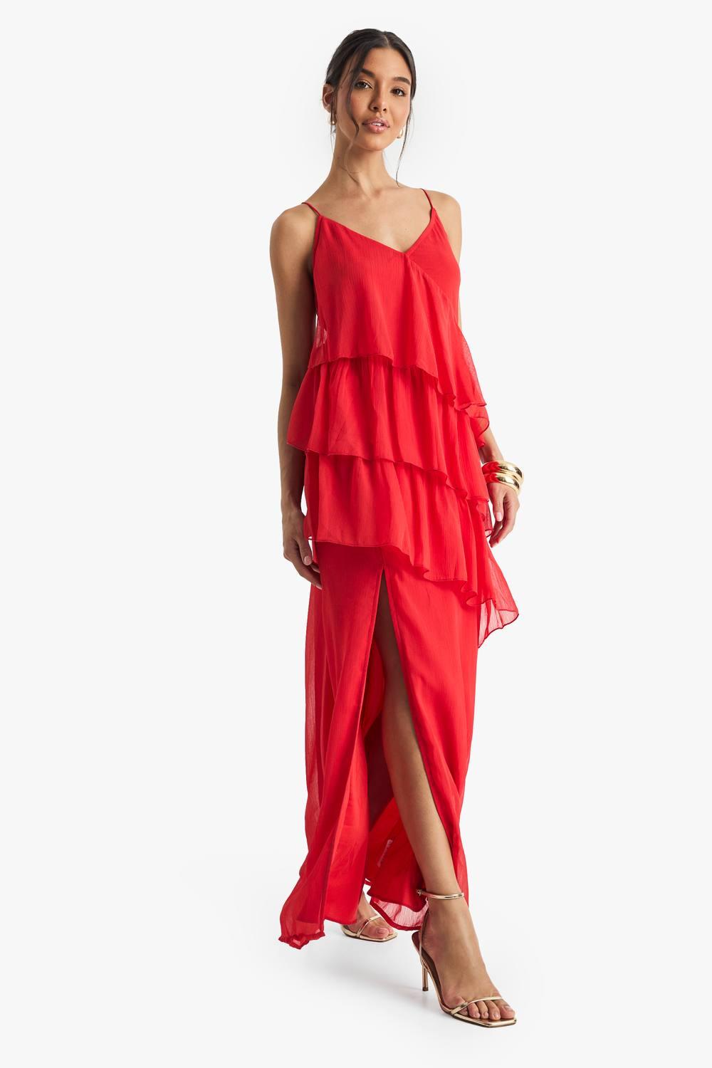 Designer Red Chiffon Skater Dresses for Women - Up to 86% off | Lyst