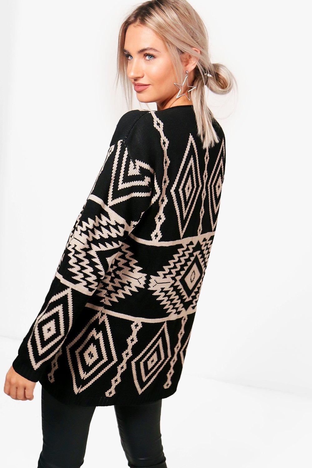 black aztec cardigan