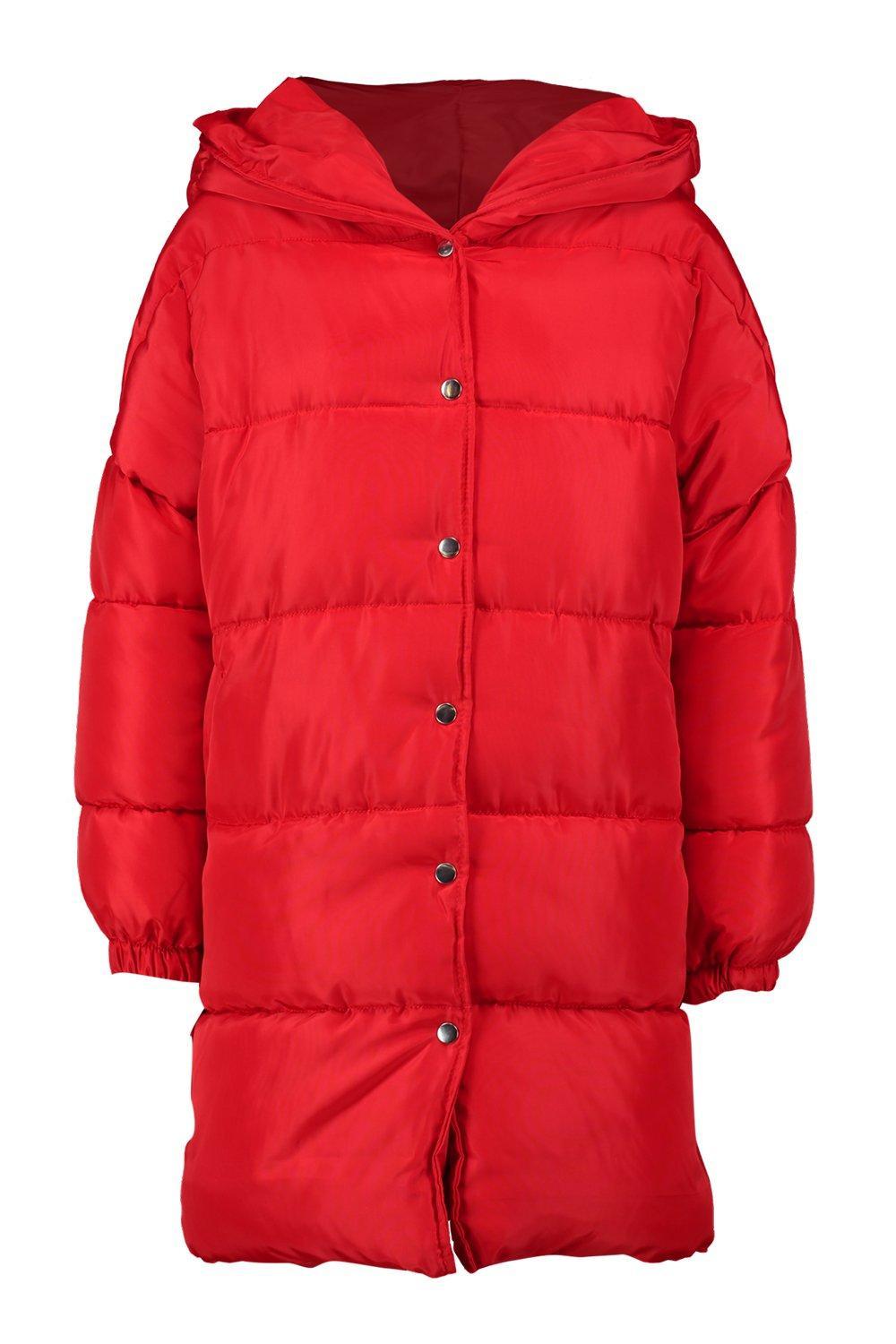 Petite hooded dip back padded coat Outlet