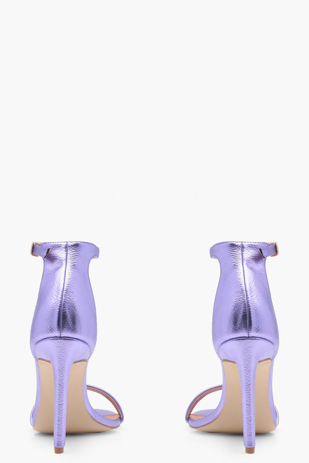 lilac metallic heels