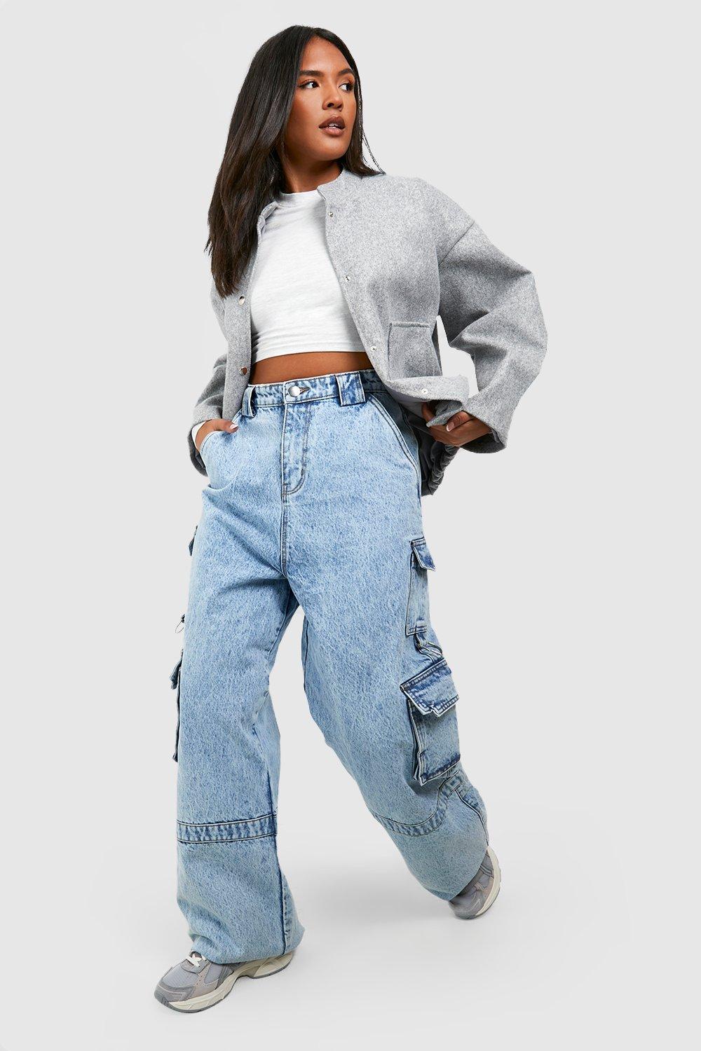 Plus Wide Leg Pocket Cargo Pants