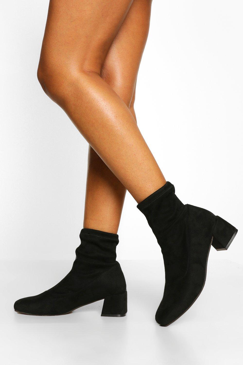 3 inch heel sock boot