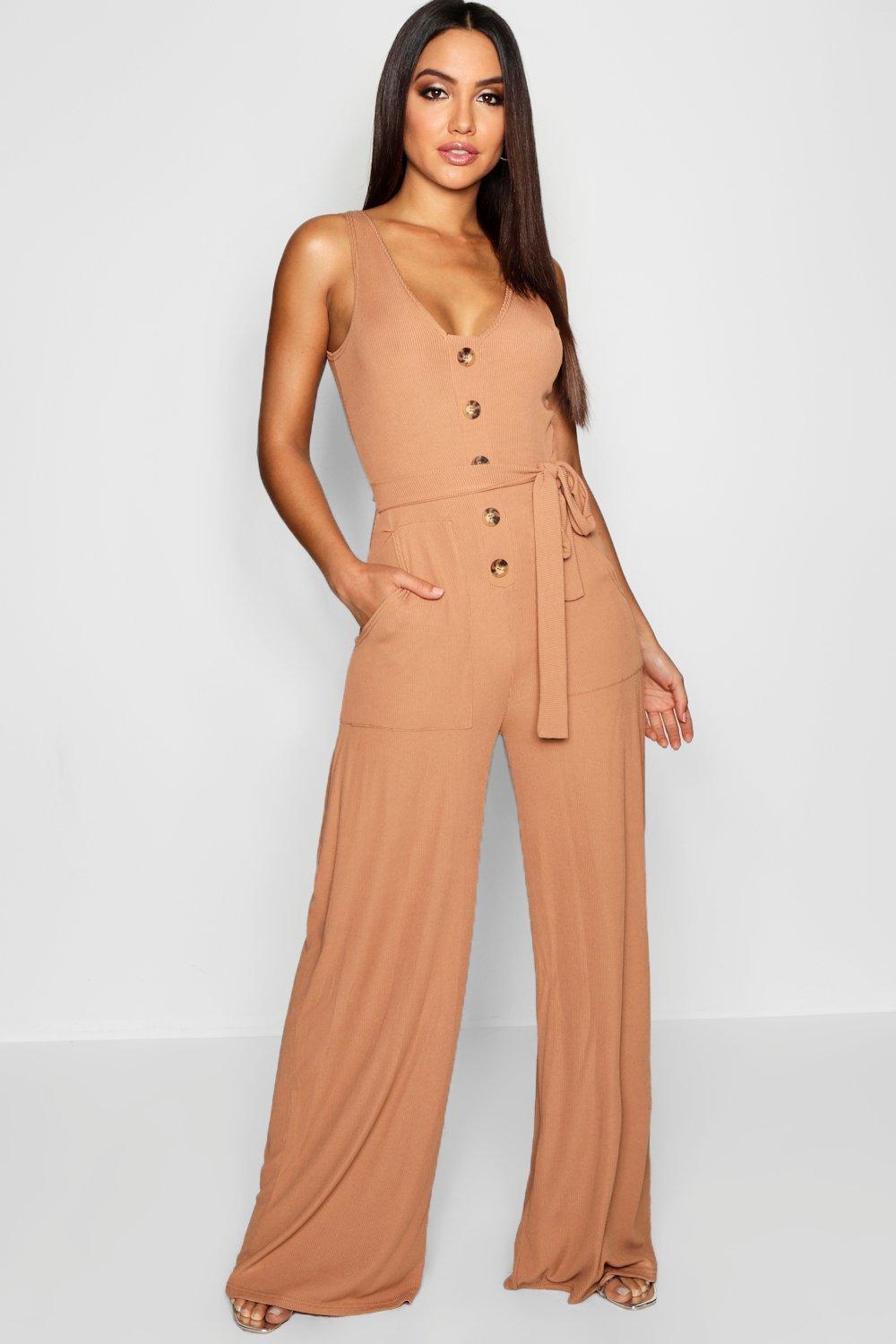 horn button jumpsuit