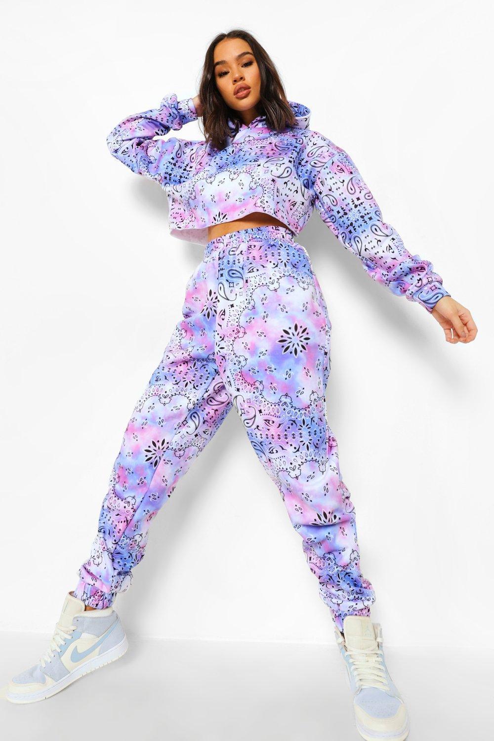 Boohoo Tie Dye Bandana Cropped 