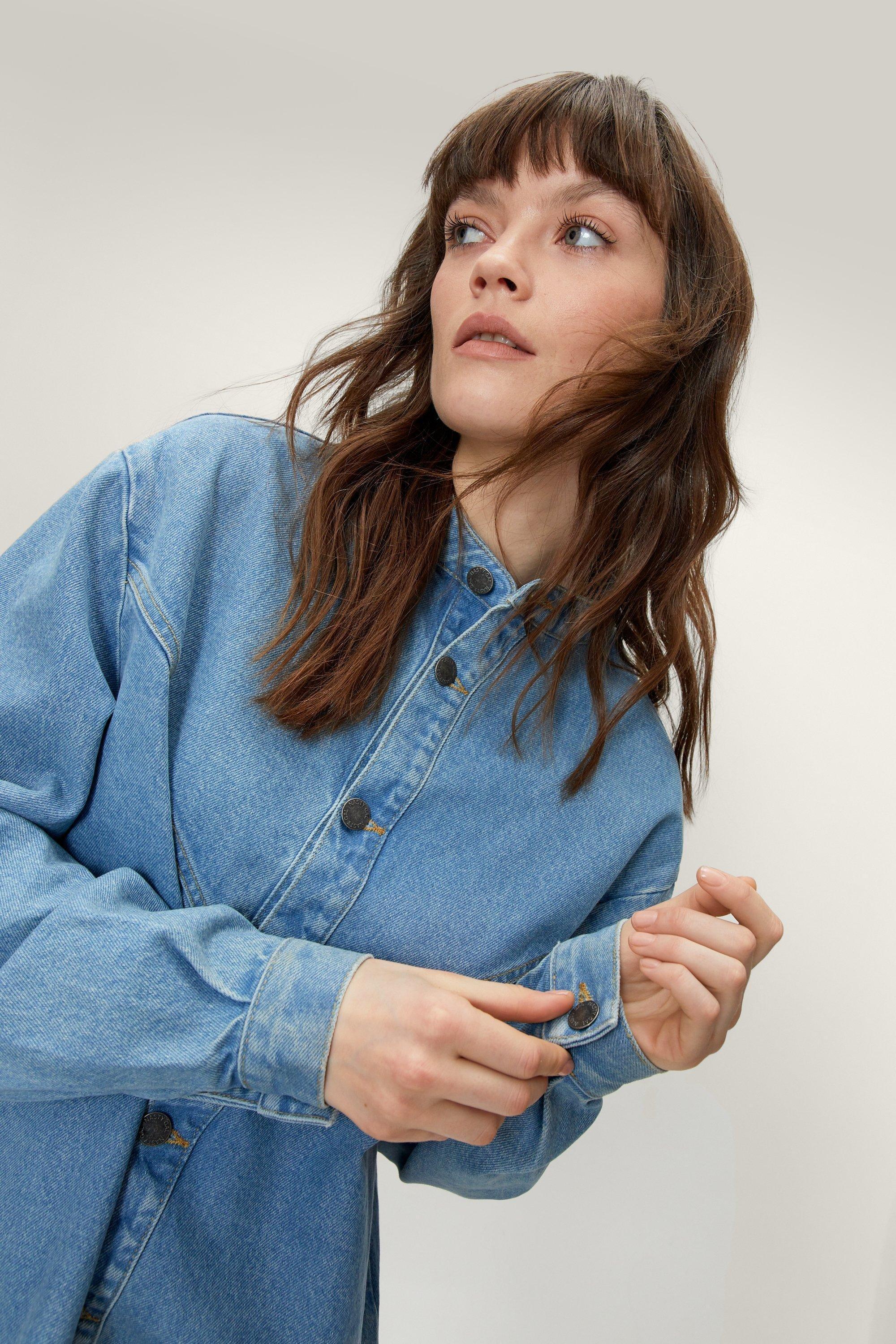 Boohoo 100% Organic Cotton Denim Shirt Dress in Blue | Lyst