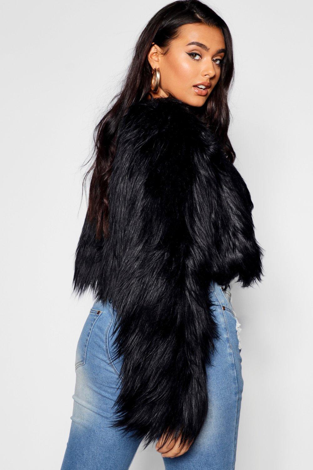 cropped shaggy jacket
