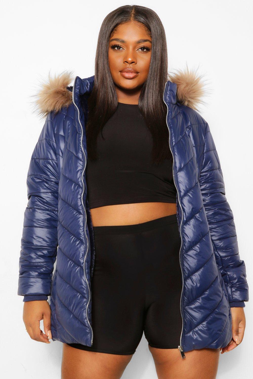 plus size high shine coat