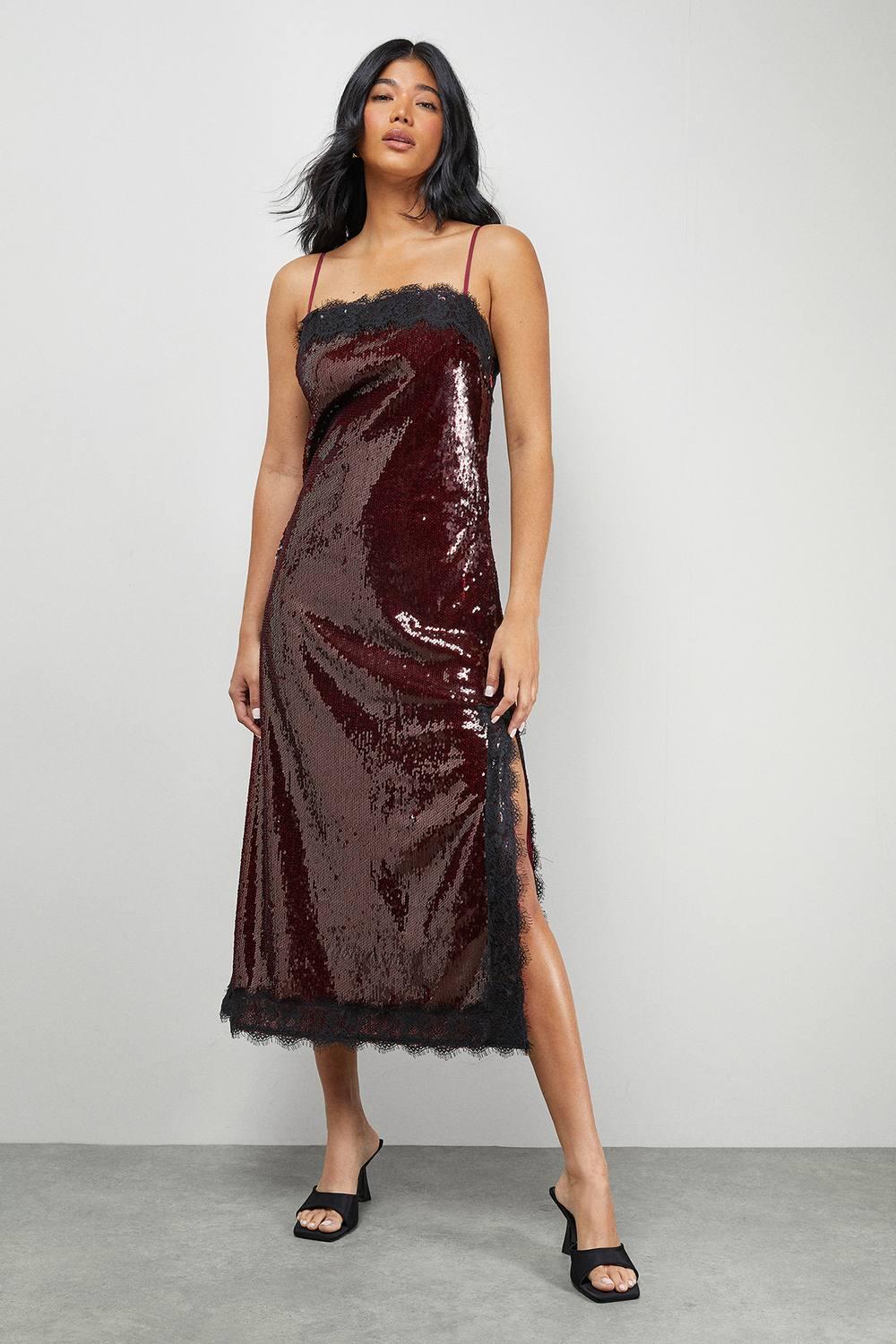 Designer Red Sequin Slip Dresses for Women - Up to 82% off | Lyst