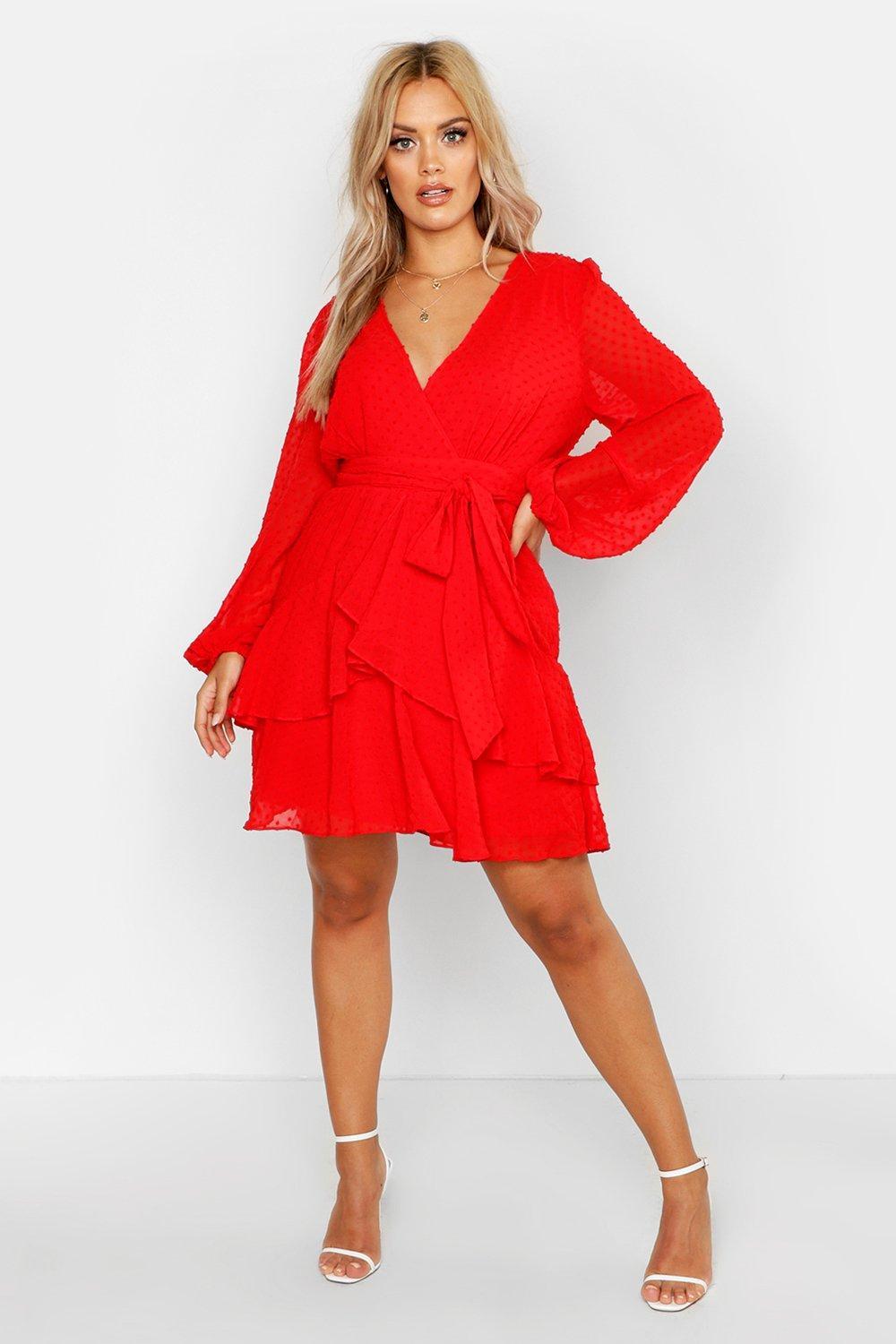 black dobby mesh ruffle skater dress