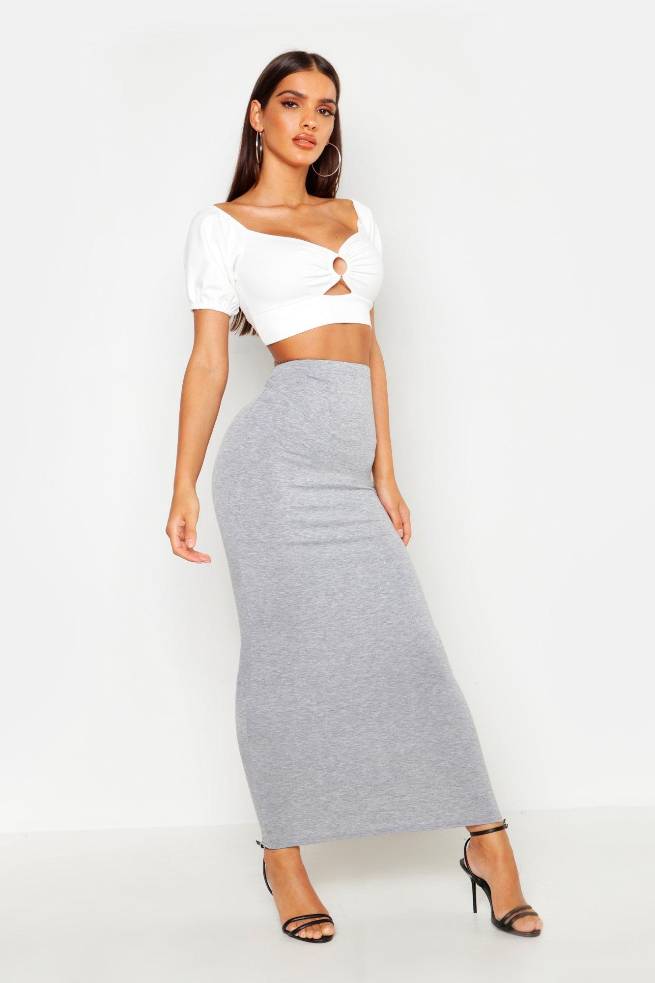basic jersey maxi skirt