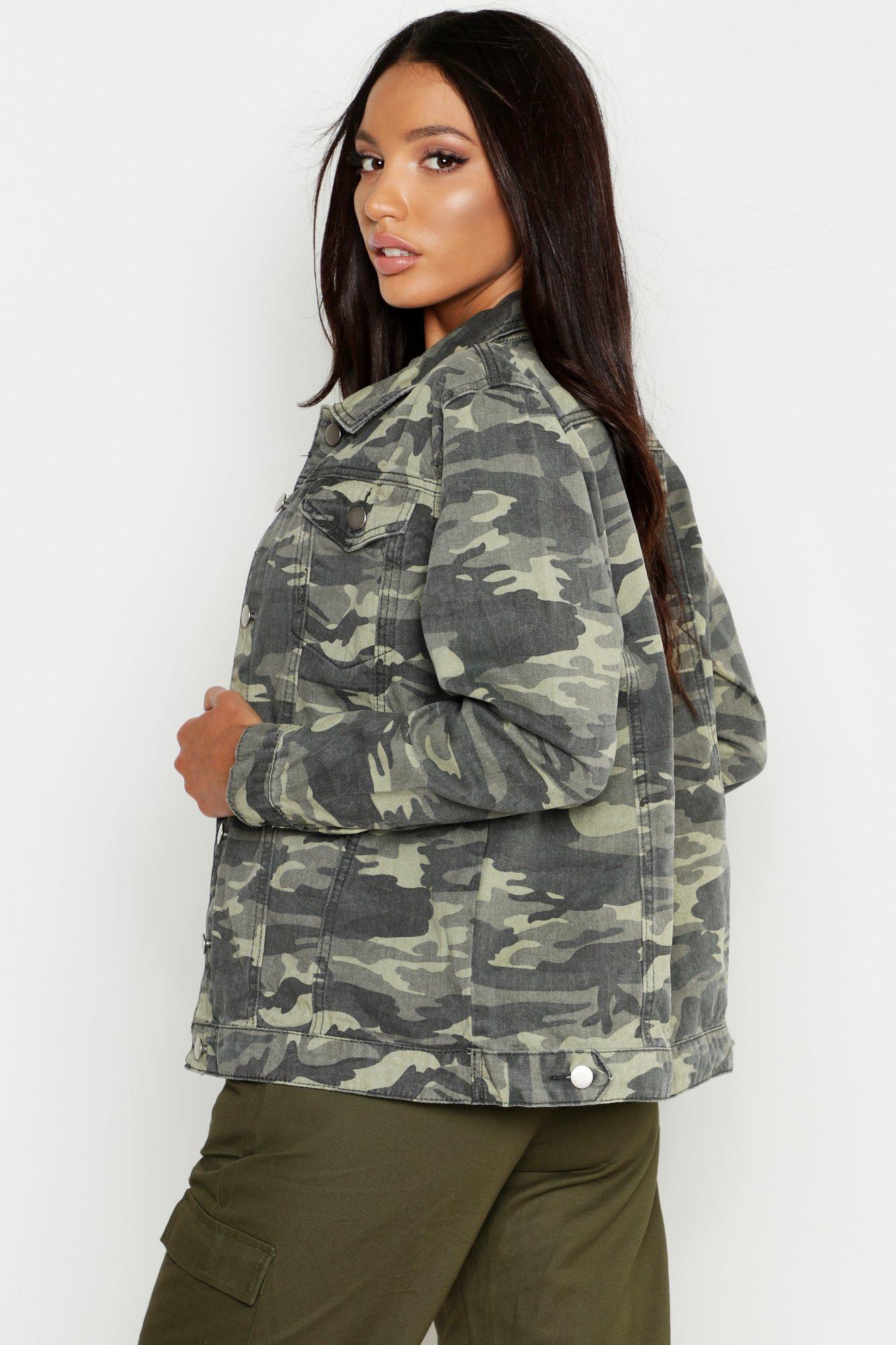oversized camo denim jacket