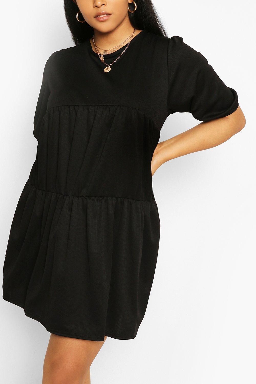 womens black smock dress