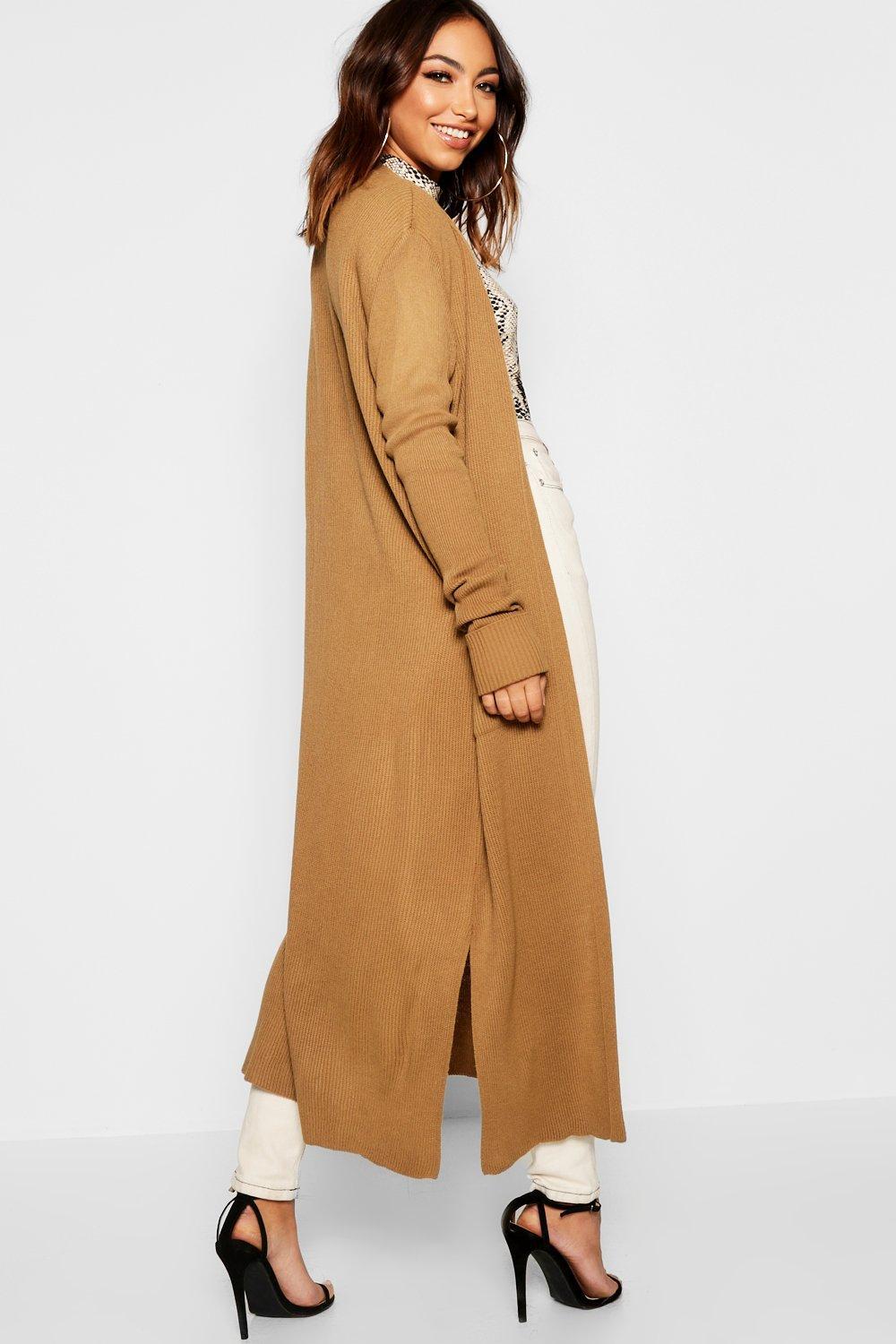 maxi cardigan camel