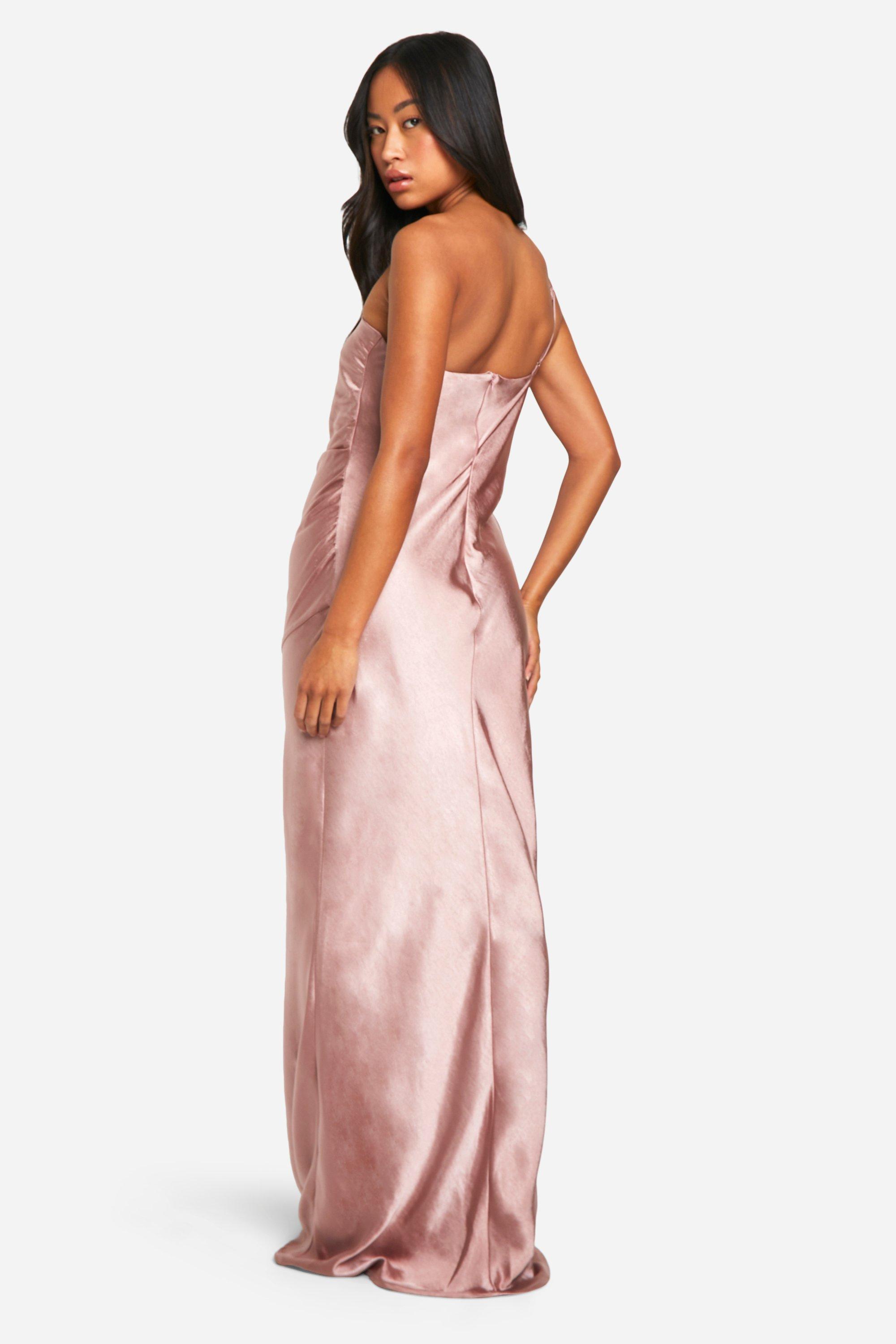 boohoo dresses bridesmaid Boohoo Bridesmaid Dress UK 8 Apricot Chiffon Pleated Womenswear