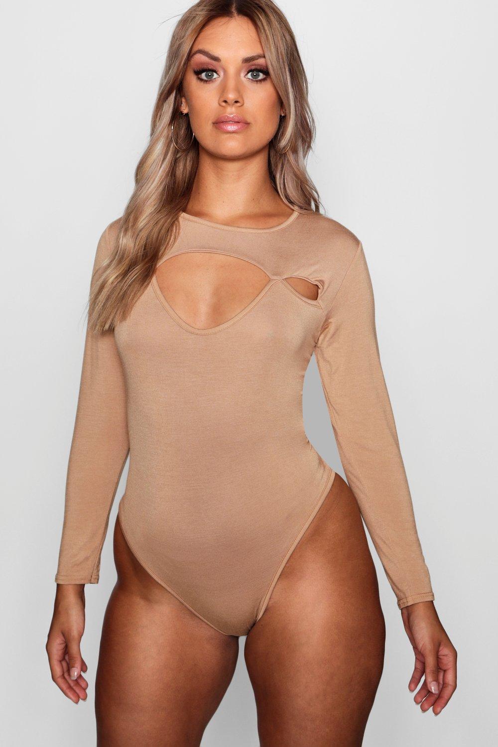 boohoo high cut front thong bodysuit