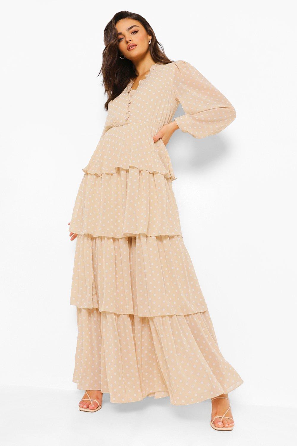 ruffle layer maxi dress
