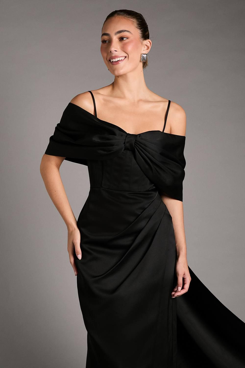 coast black satin dress Thats So Fetch | Corwin Open Back Satin Maxi Dress | Black