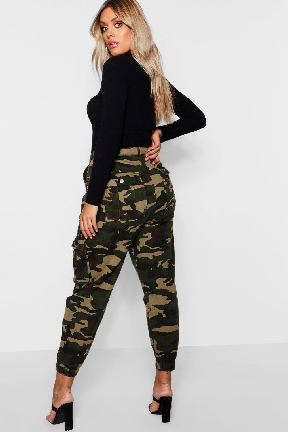 green ripped cargo pants