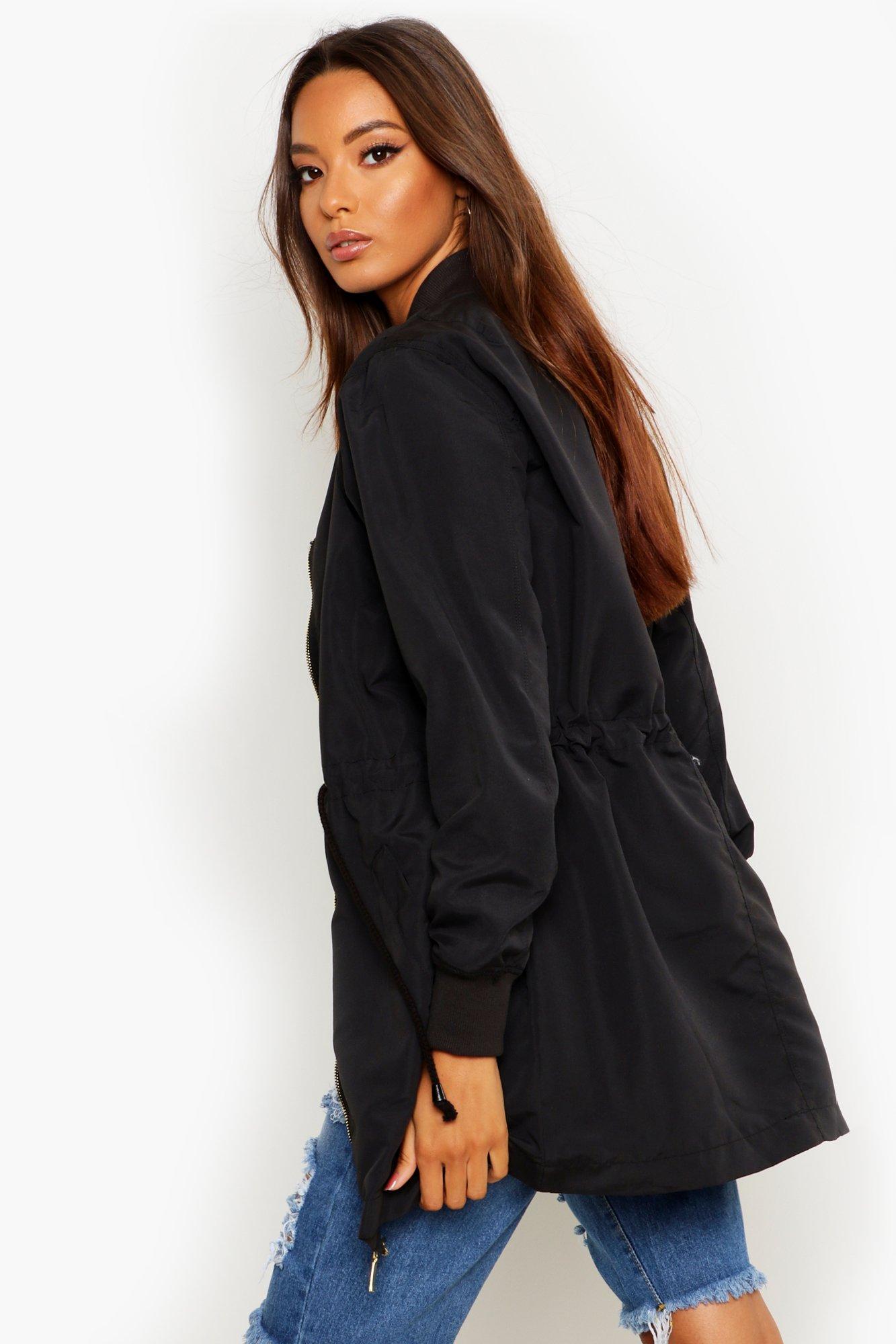Boohoo Longline Ma1 Bomber Jacket in 