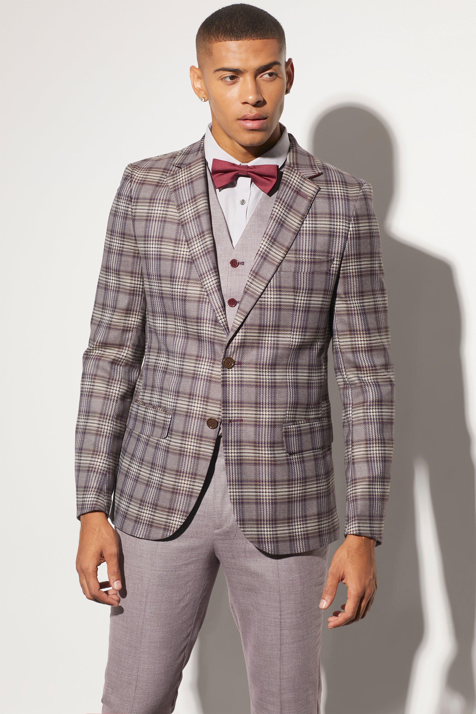 red flannel suit jacket