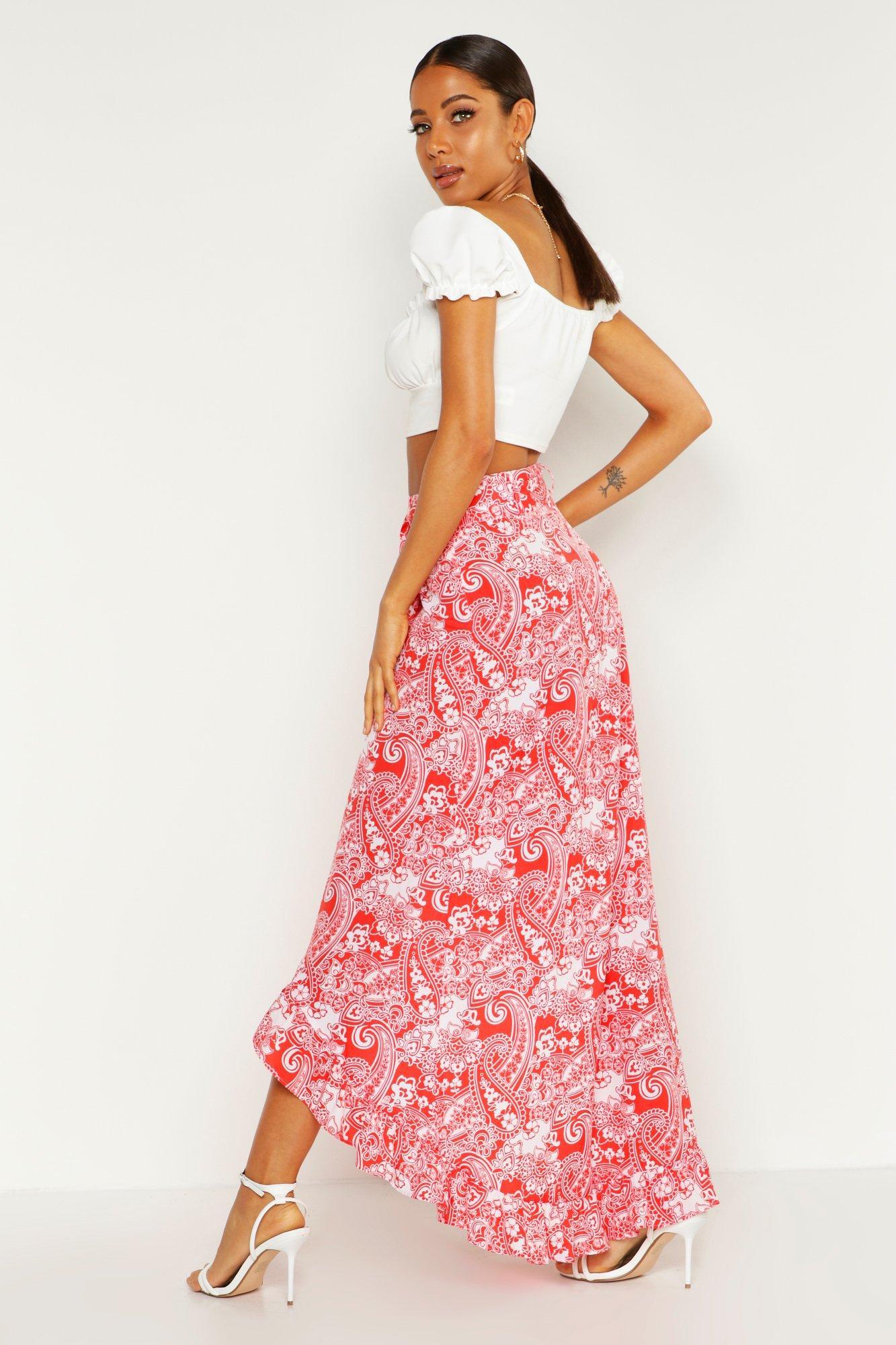wrap around maxi skirt uk