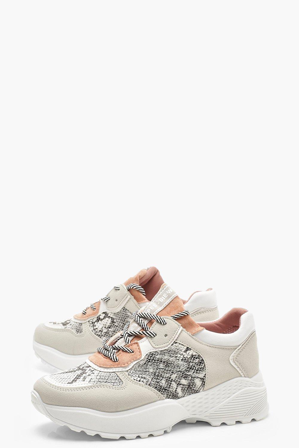 snake print chunky trainers