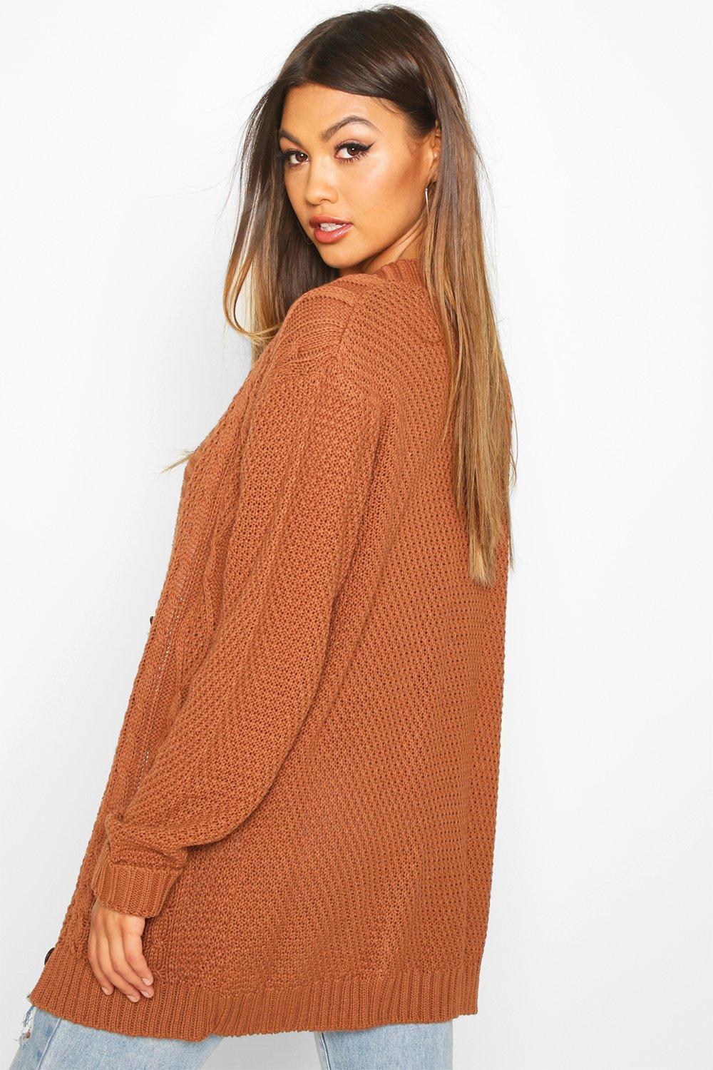 cable boyfriend button up cardigan