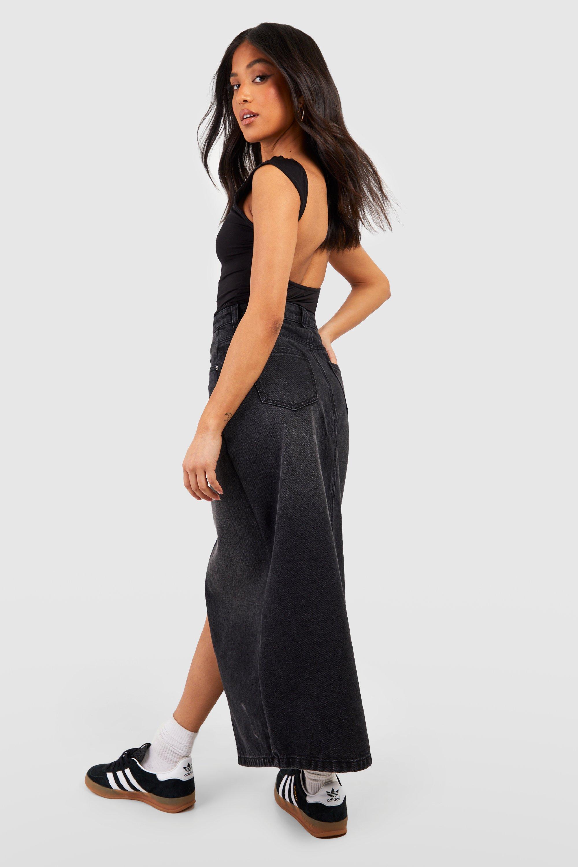 Slit denim skirt for petite women 2023 new autumn high waist design ni –  Lee Nhi Boutique