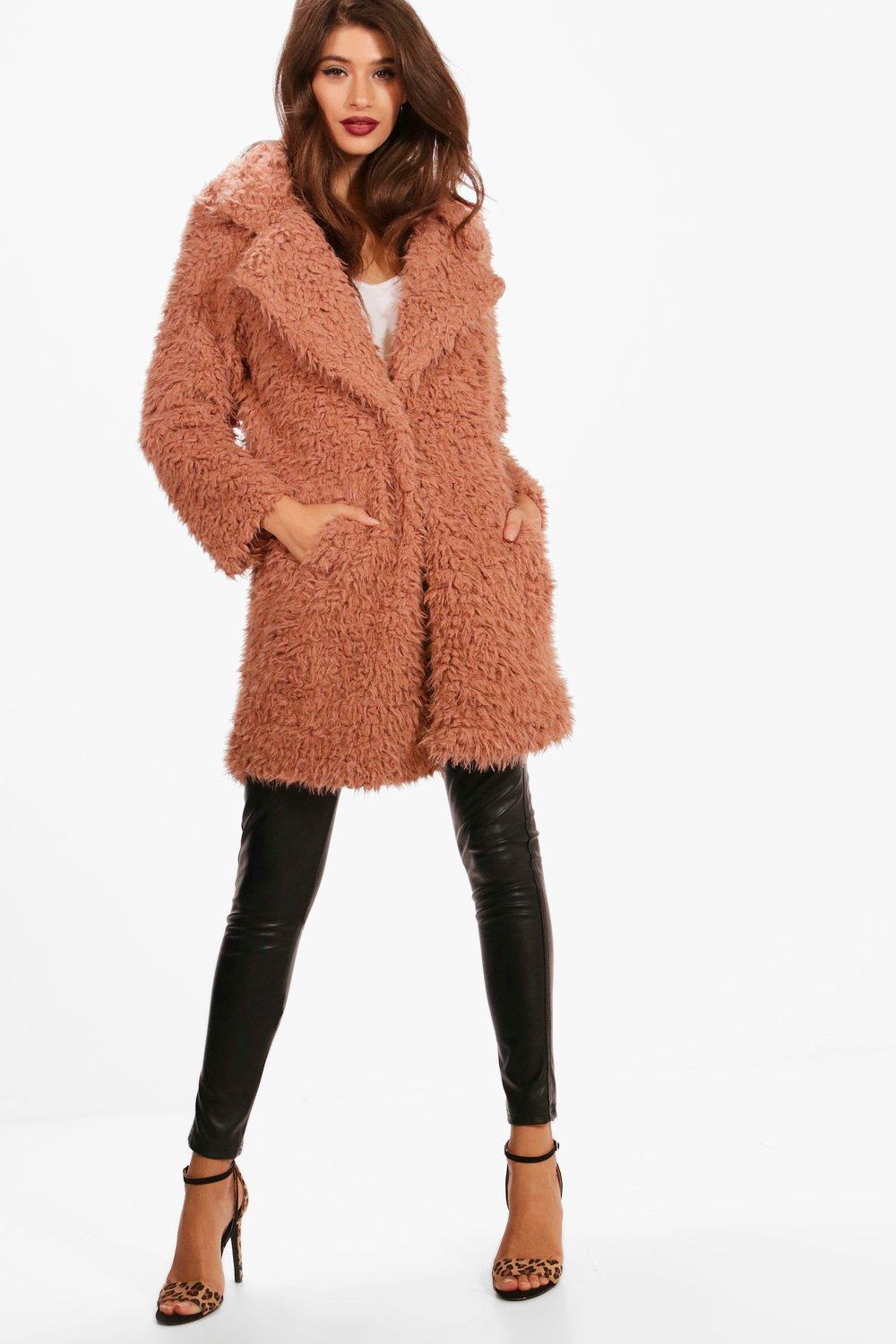 boohoo faux fur coat