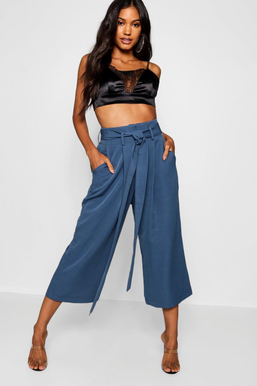 Luxe Pleated Wide-Leg Culottes