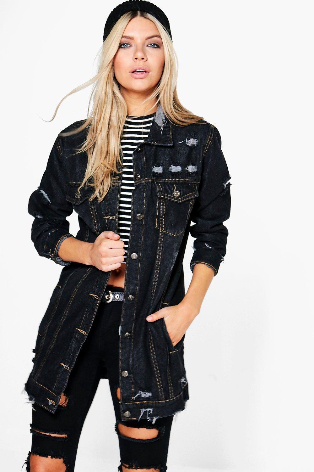 black denim jacket distressed