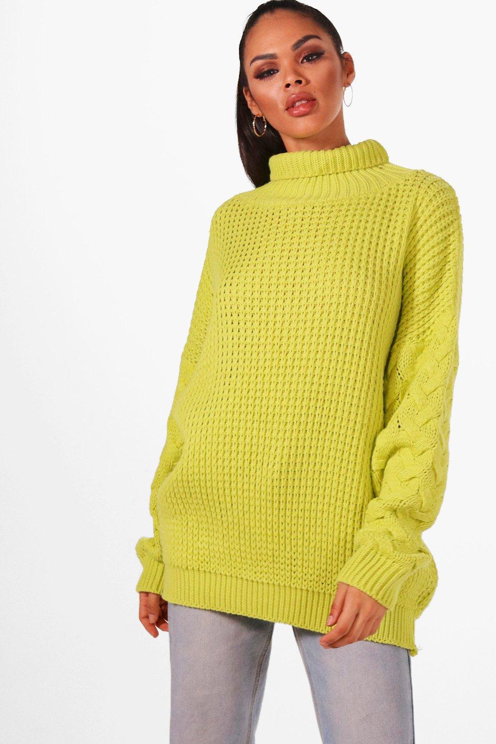 oversized roll neck knit jumper