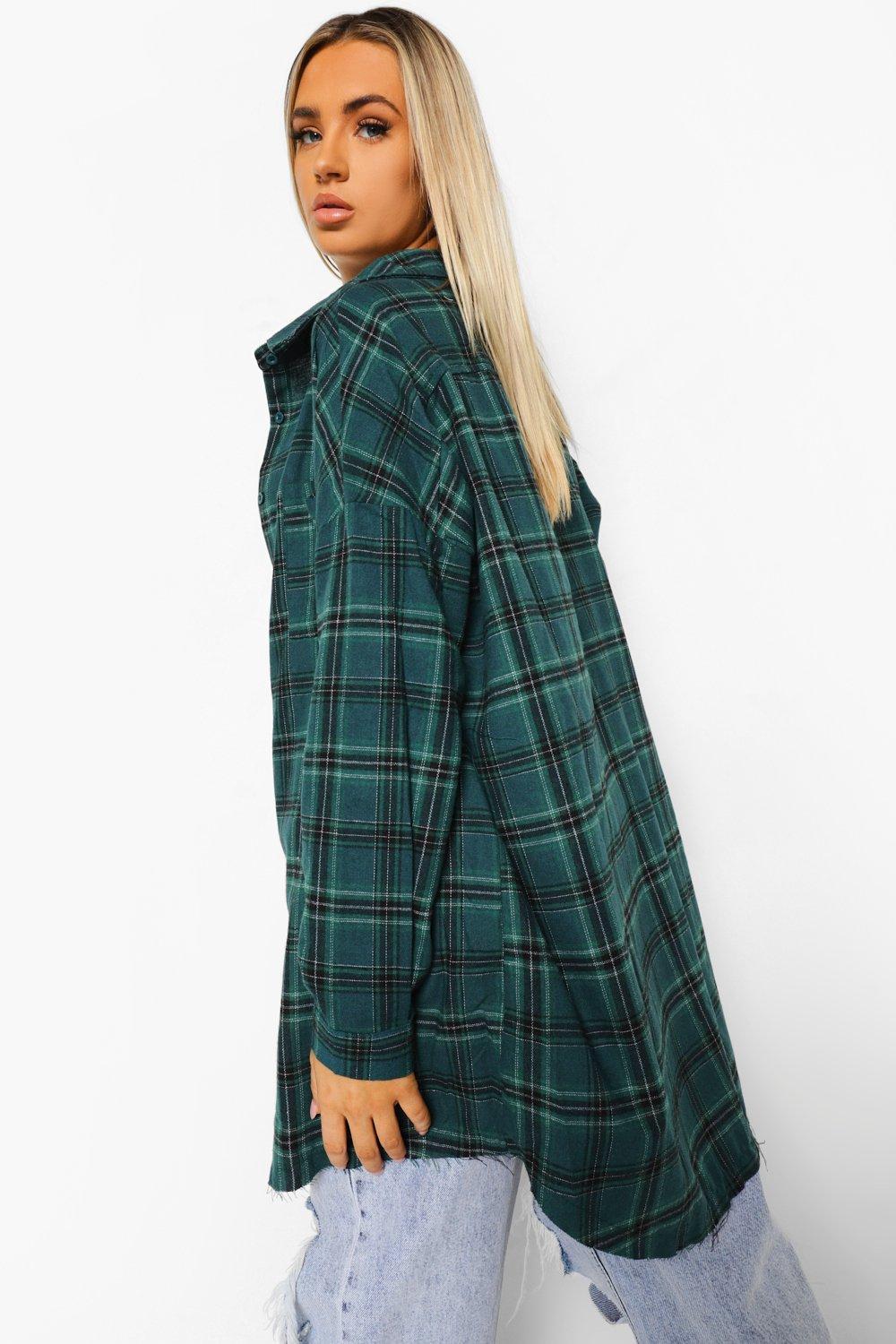 Oversized green flannel Clearance