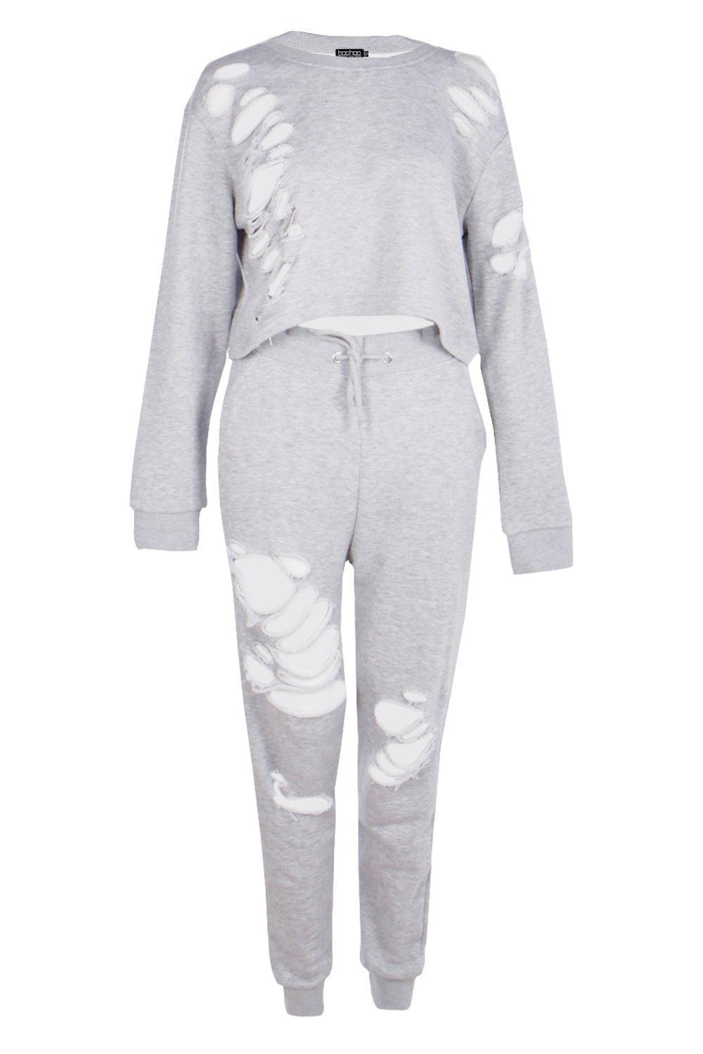 distressed jogger set