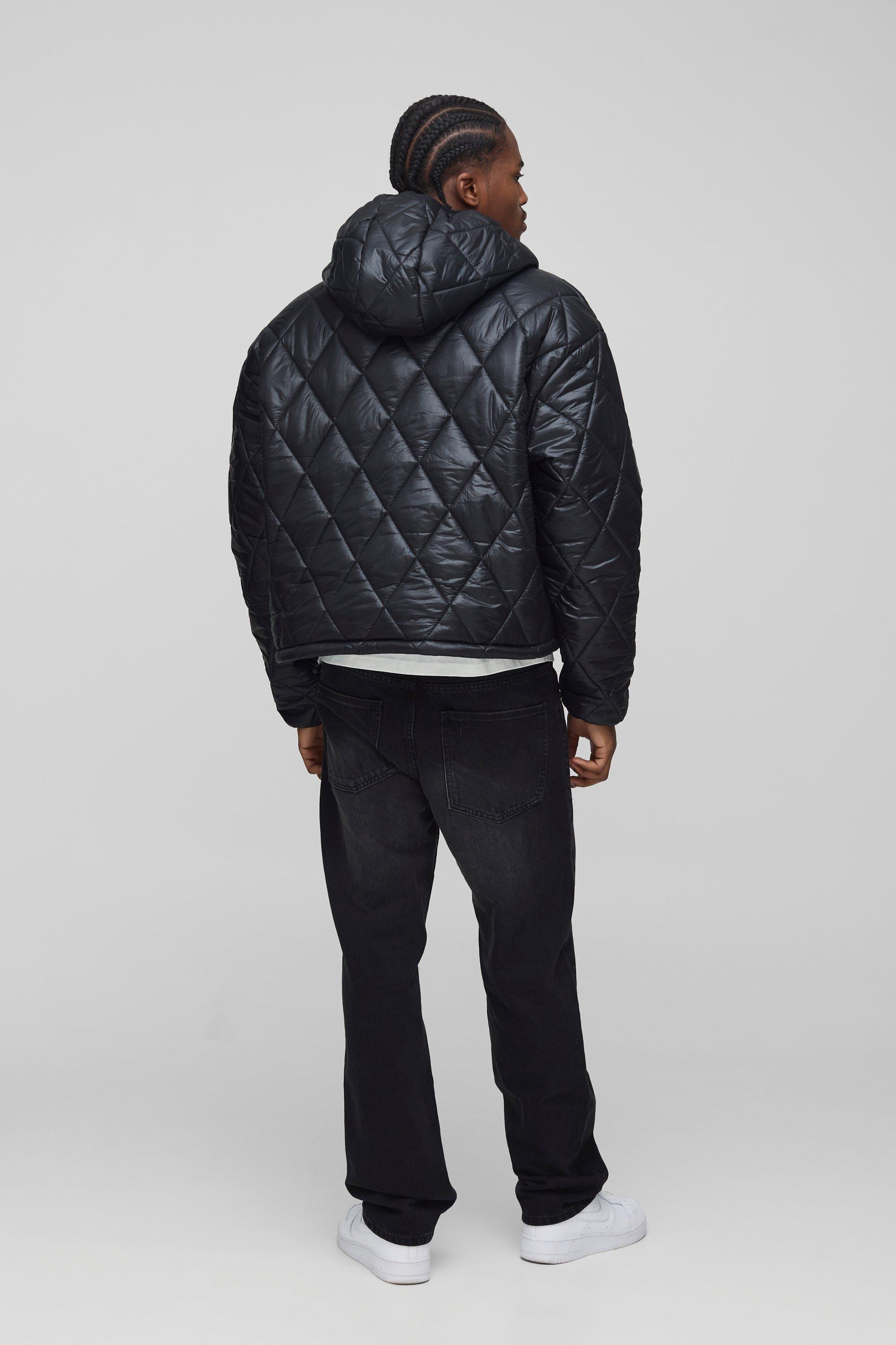 Oversized Puffer Black Puffer Coat Boohoo Boohoo Metallic