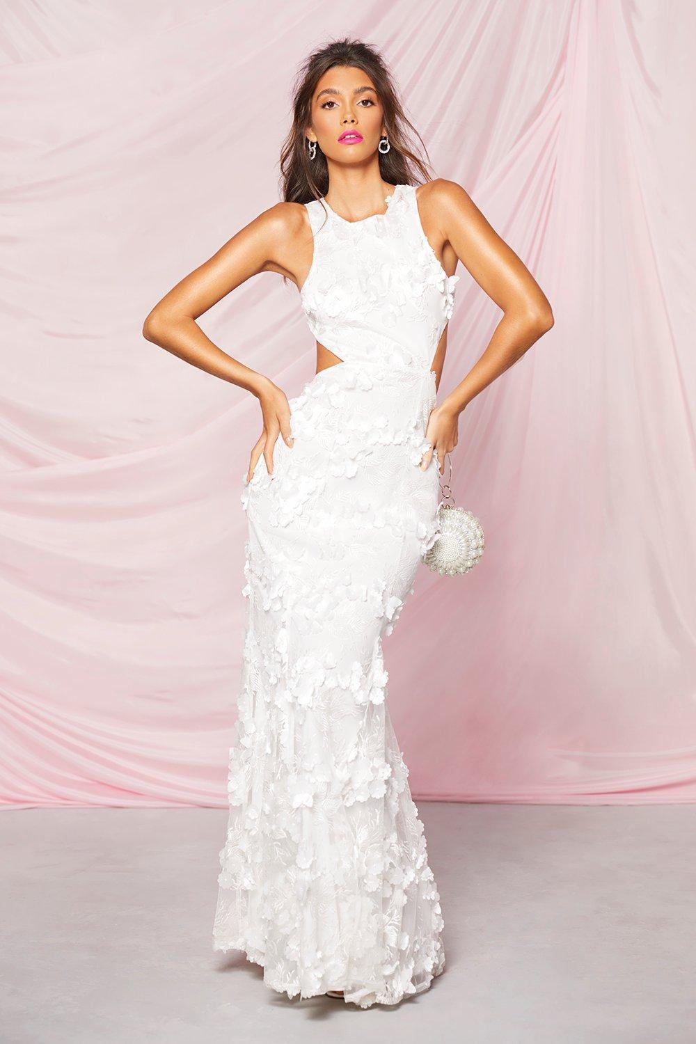 white cut out maxi dress